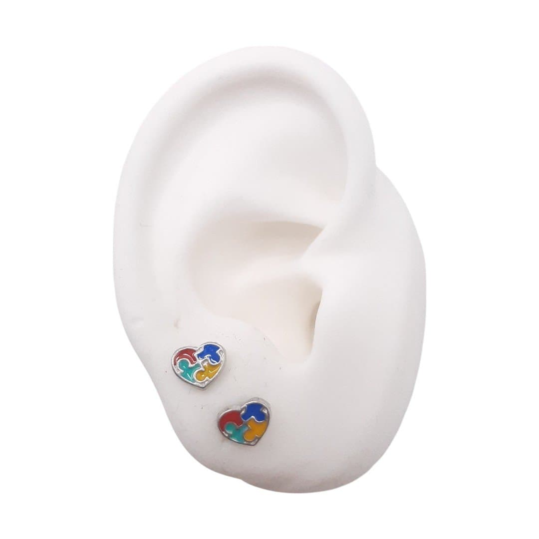 Brinco Coração Baby "autista" Esmaltado miniatura 2