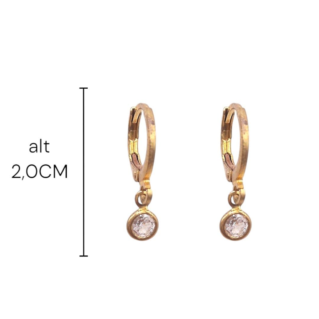 Brinco Argolinha Click Com Pontinho De Luz