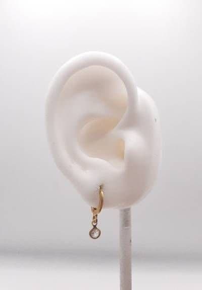 Brinco Argolinha Click Com Pontinho De Luz miniatura 2