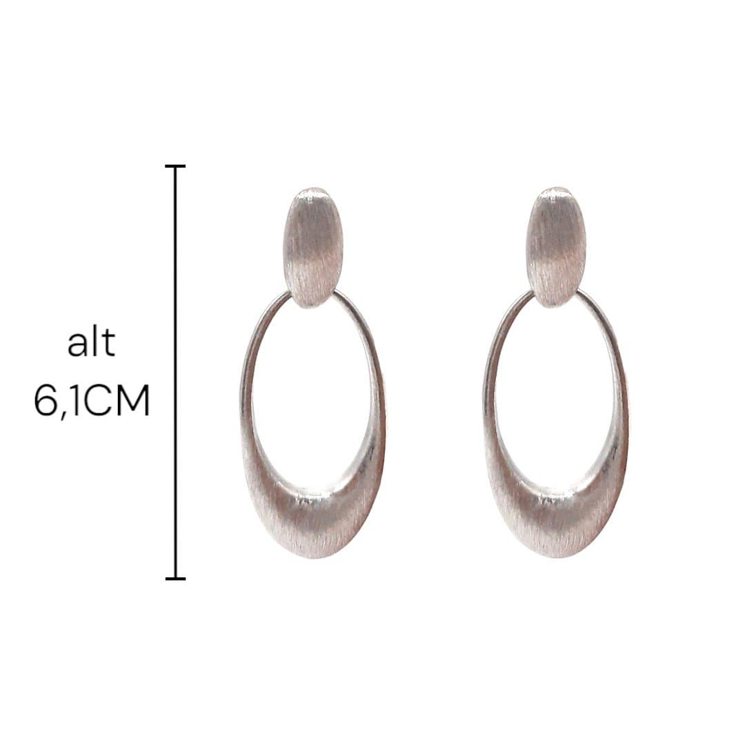 Brinco Pendurado Oval miniatura 2