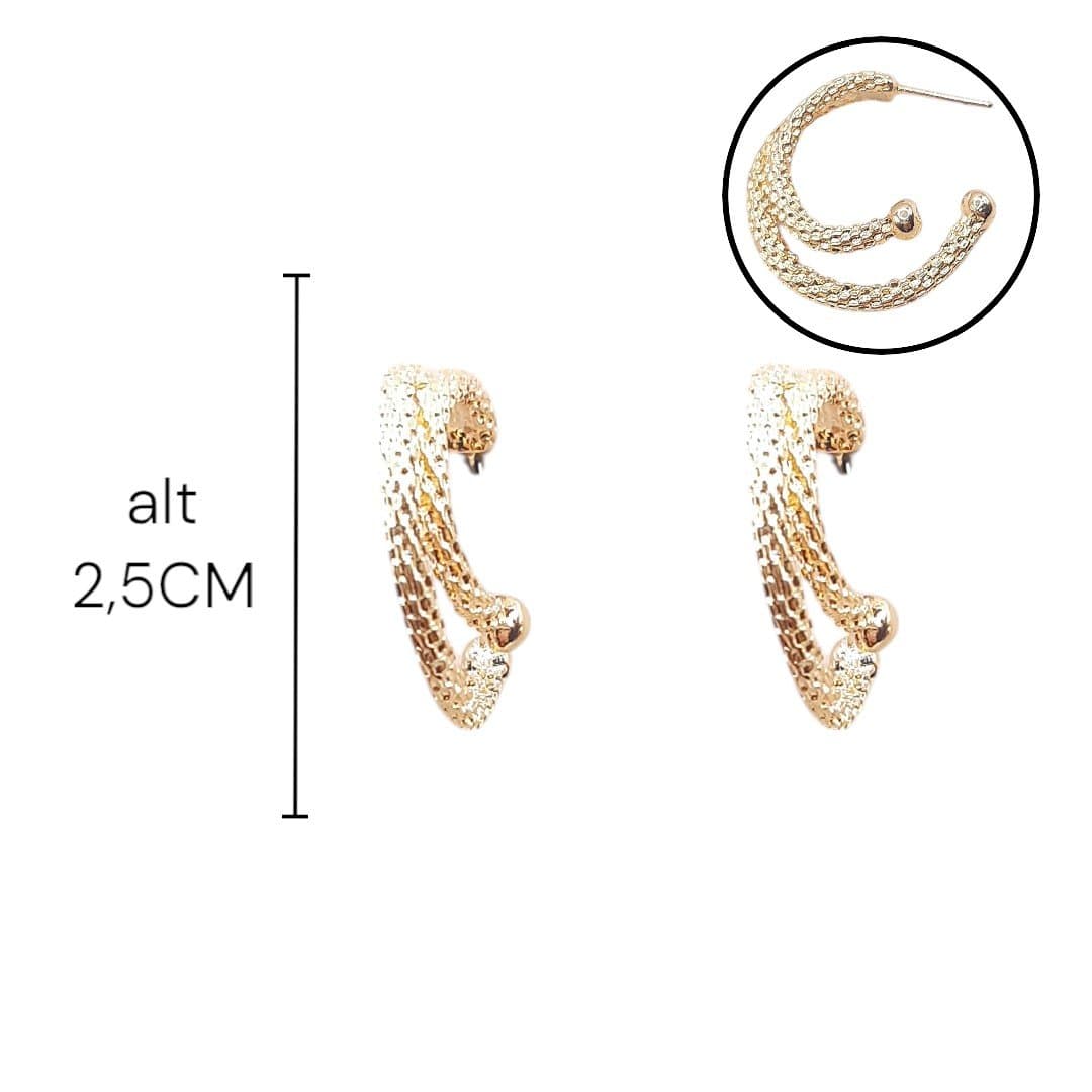 Brinco Argola Dupla Trabalhada