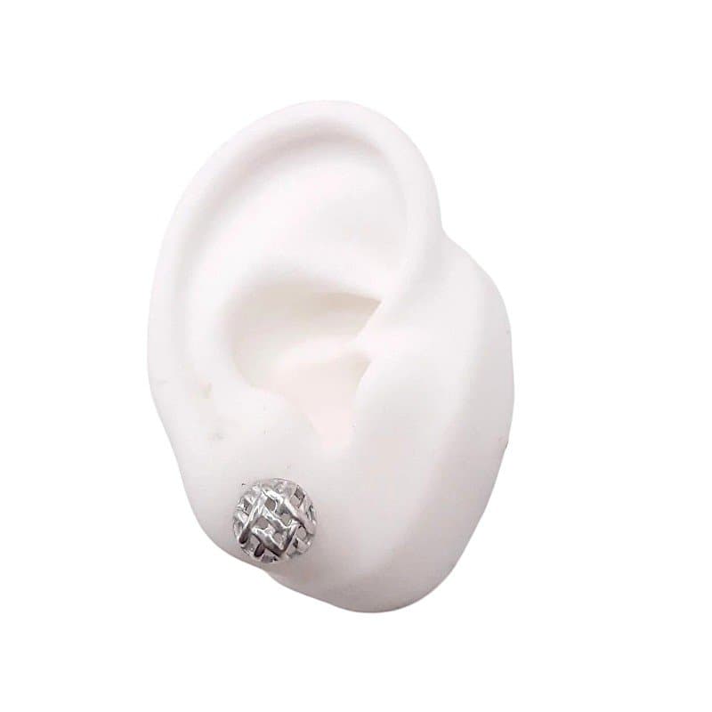 Brinco Meia Bola Trançada miniatura 2