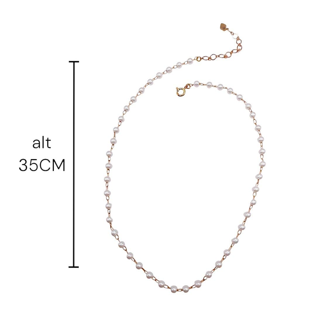 Choker Mini  Pérolas Espaçadas miniatura 3