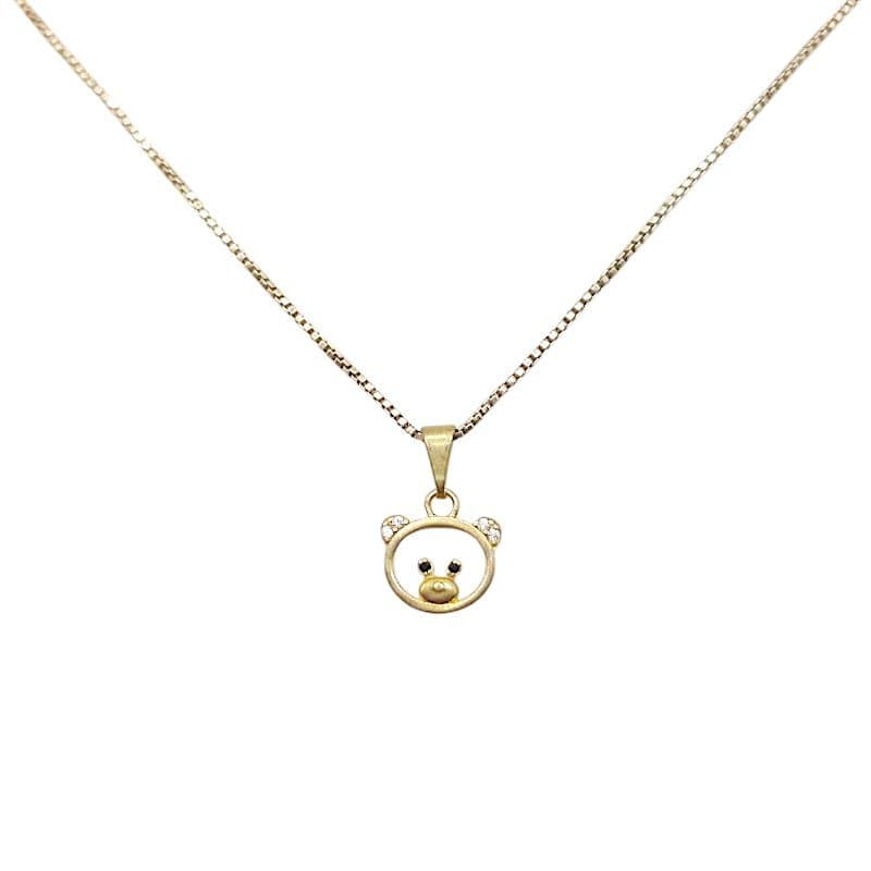 Pingente Carinha De Urso Vazada Com Zircônia miniatura 2