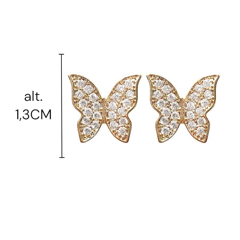 Brinco Borboleta Cristal Cravejada
