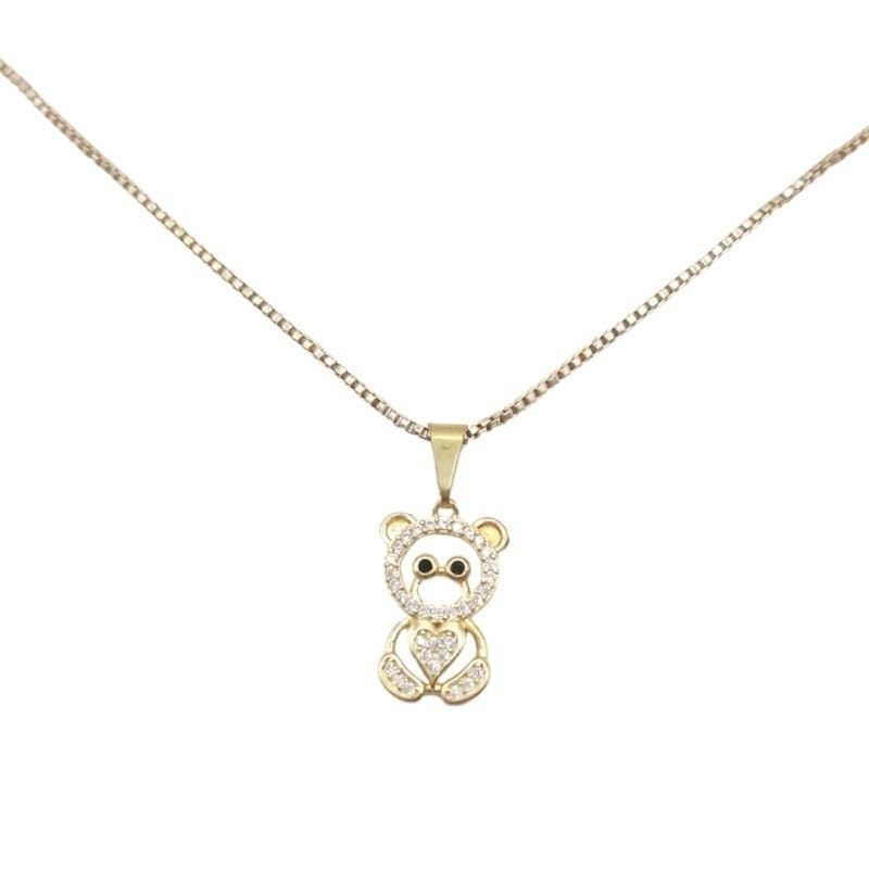 Pingente Urso Vazado Com Detalhes Cravejado miniatura 2