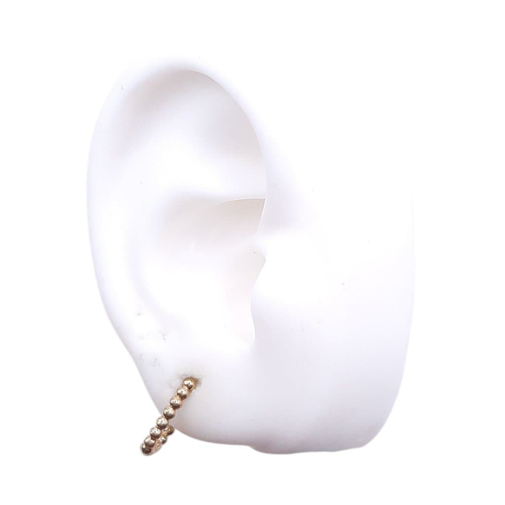 Brinco Argolinha Click Oval De Bolinhas Nº1 miniatura 2