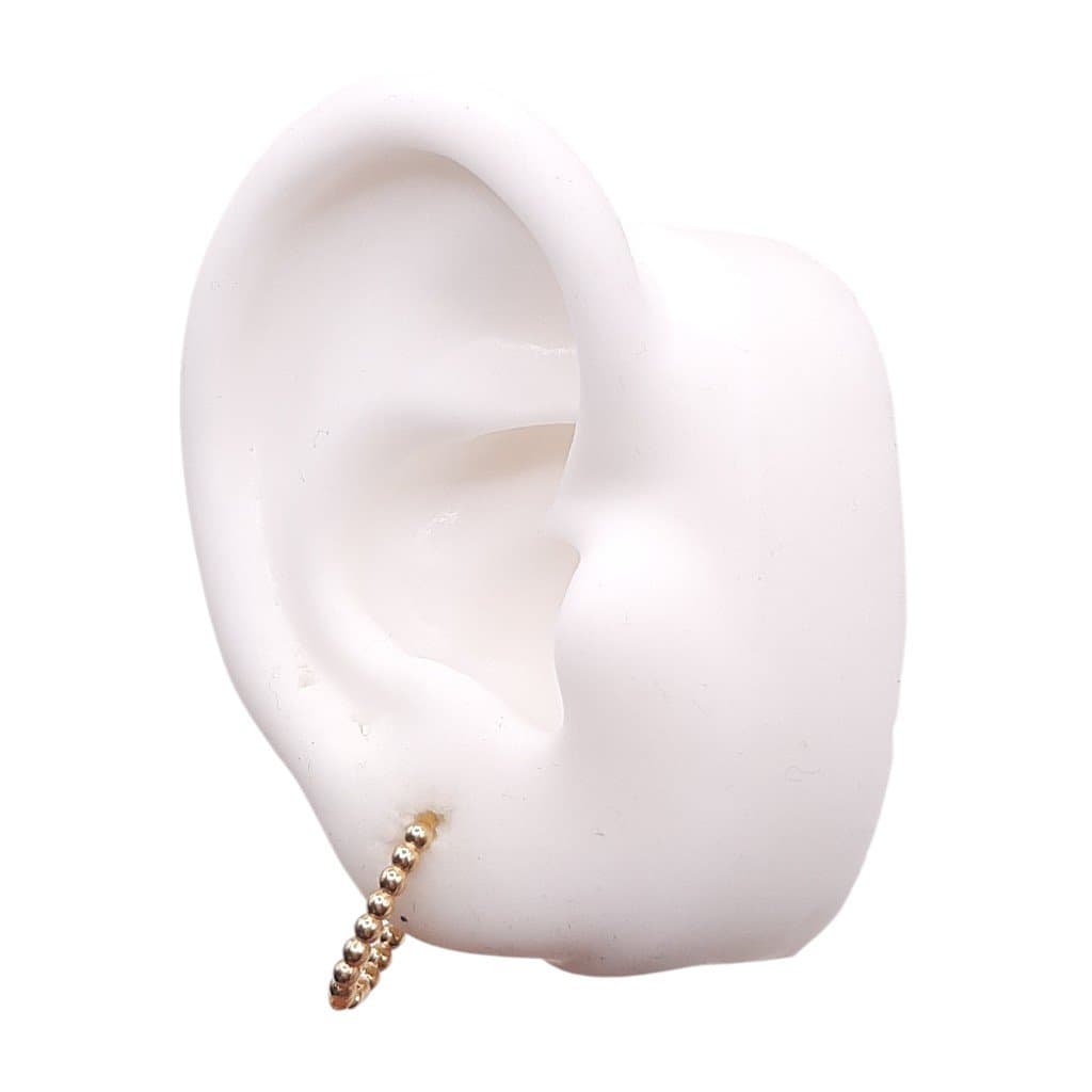 Brinco Argolinha Click Oval De Bolinhas Nº2 miniatura 2