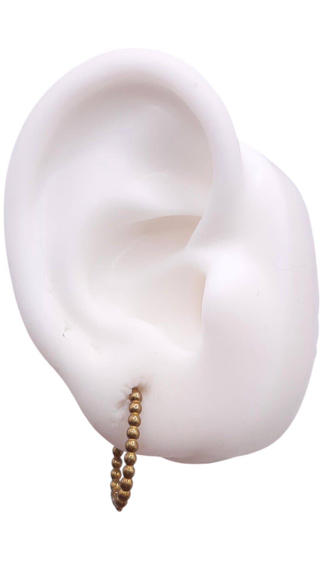 Brinco Argolinha Click Oval De Bolinhas Nº3 miniatura 2