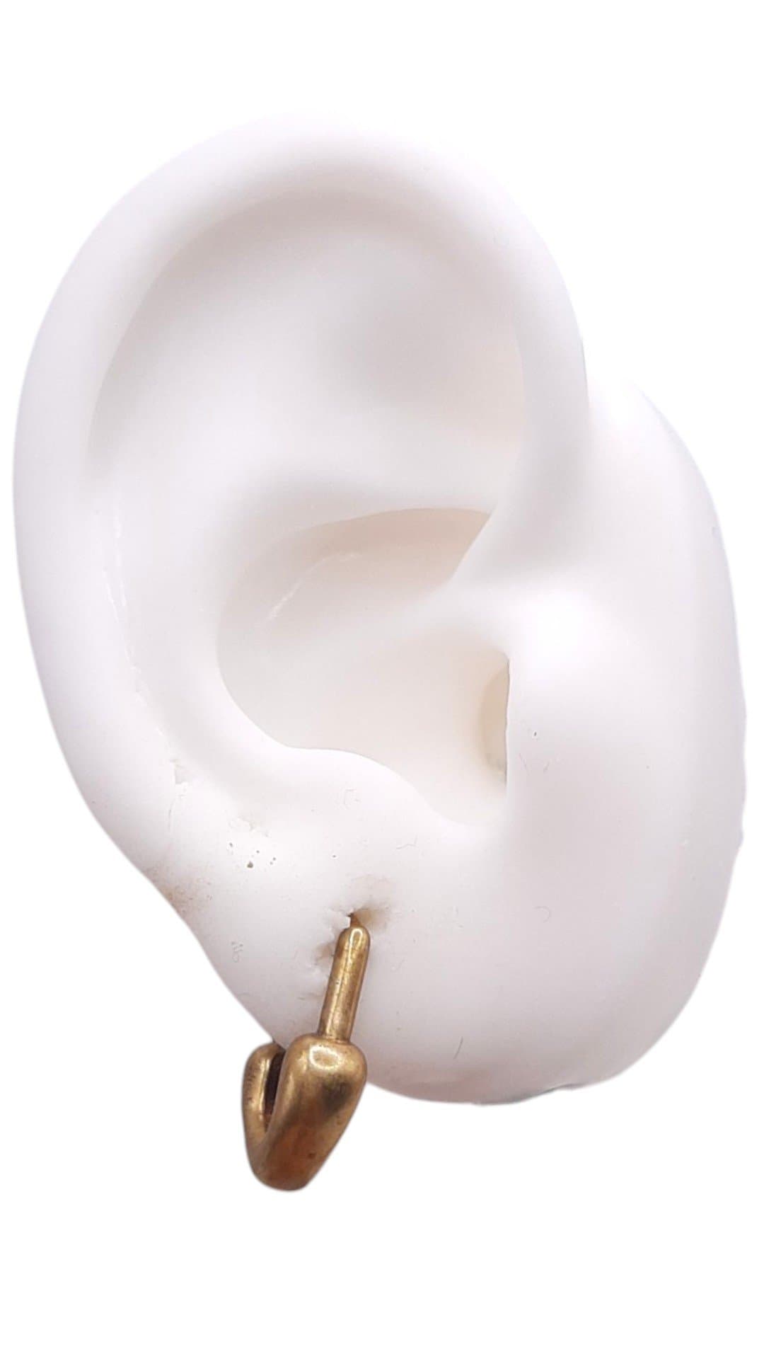 Brinco Argolinha Click Cadeado De Coração miniatura 2