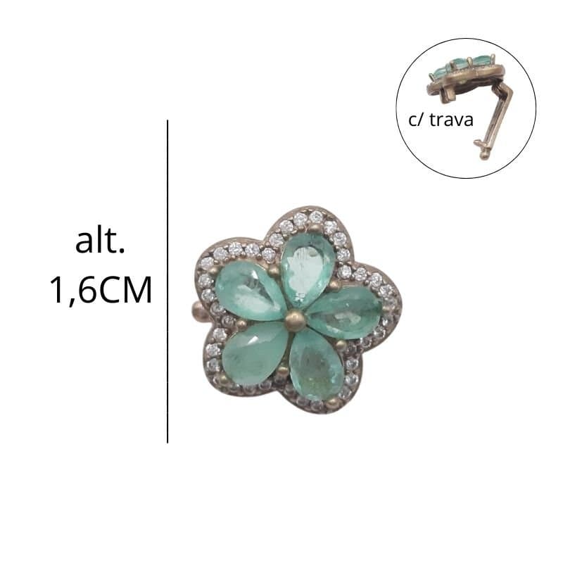 Berloque De Trava Flor Cravejada