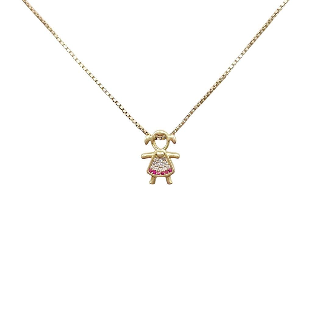 Pingente Menina Cravejada Com Lateral Passante miniatura 3
