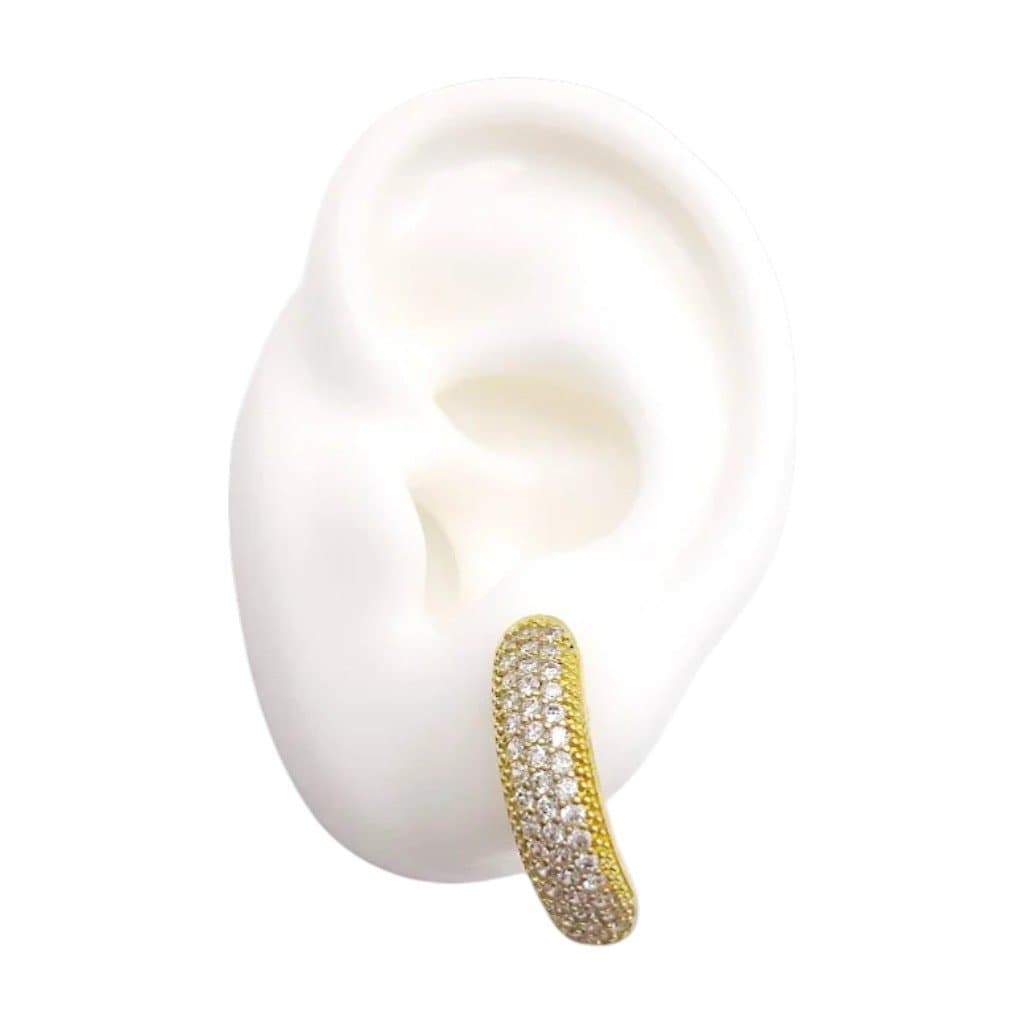 Brinco Ear Hook Oval Todo Cravejado miniatura 3
