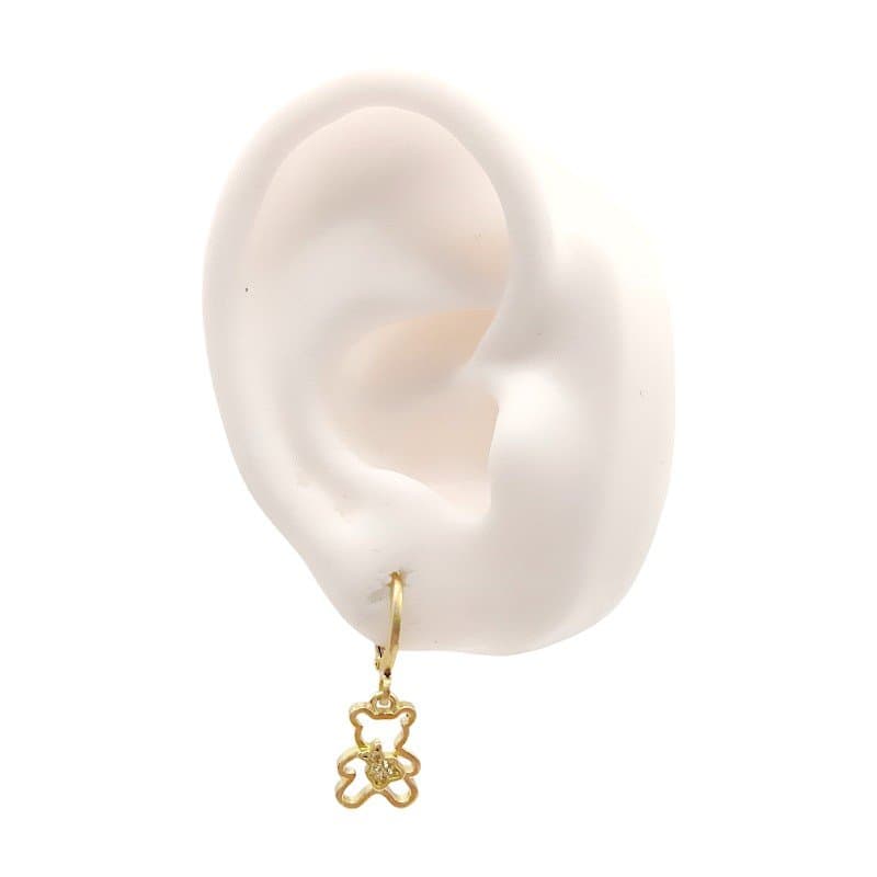 Brinco Argolinha Click Urso Vazado miniatura 2