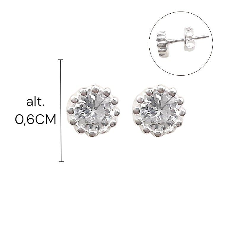 Brinco Ponto De Luz Bolinhas Na Borda 5,5mm Prata 925