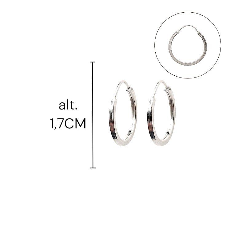 Argola De Fio Quadrado 1,7cm Prata 925