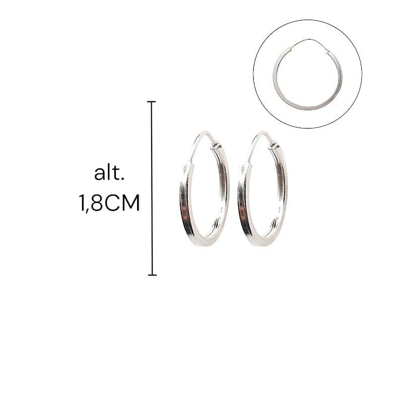 Argola De Fio Quadrado 1,8cm Prata 925