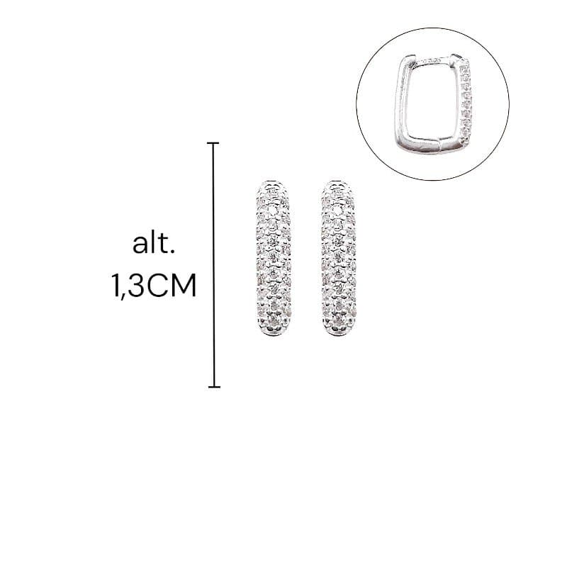 Argola Click Retangular Crav. Nº1 Prata 925