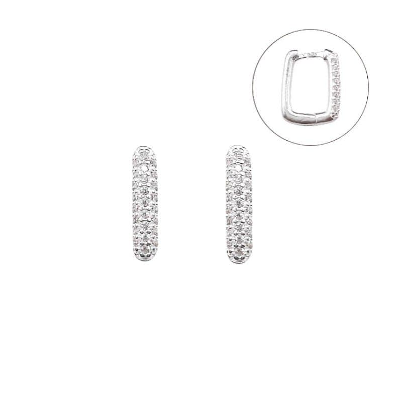 Argola Click Retangular Crav. Nº1 Prata 925 miniatura 2