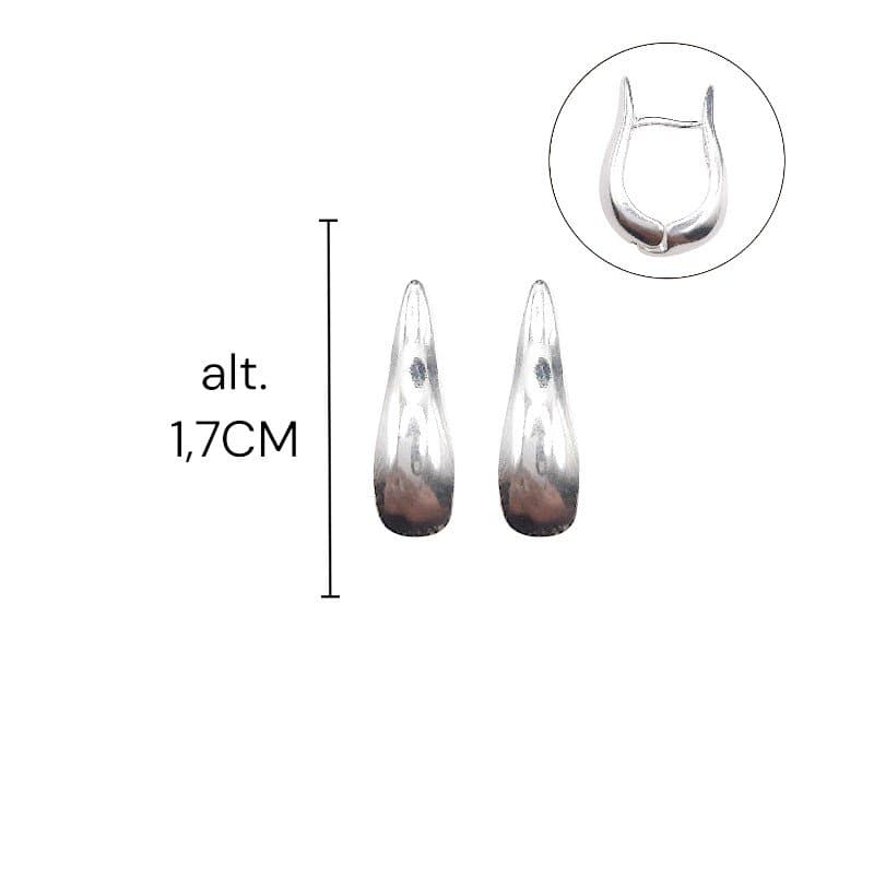 Argola Click Gota Lisa Prata 925