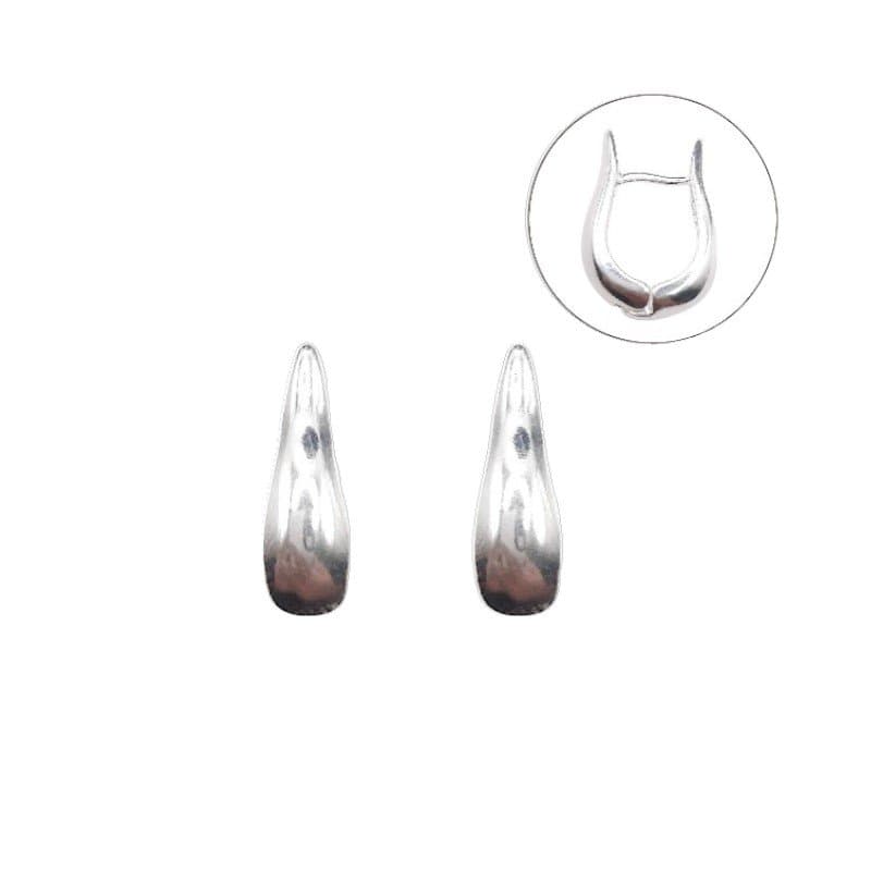 Argola Click Gota Lisa Prata 925 miniatura 2