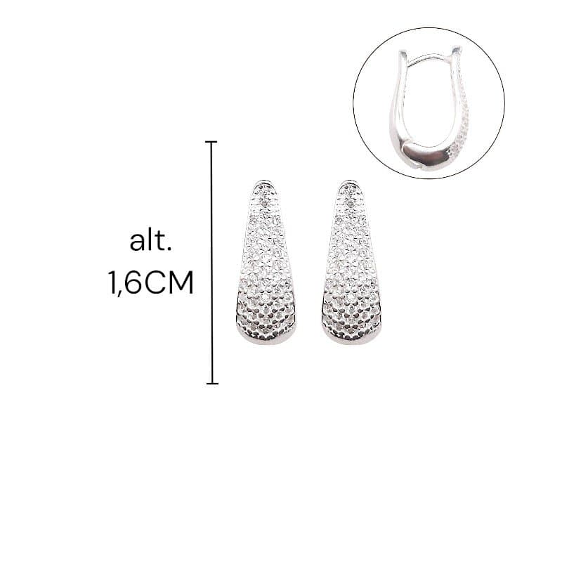 Argola Click Gota Cravejada Nº1 Prata 925