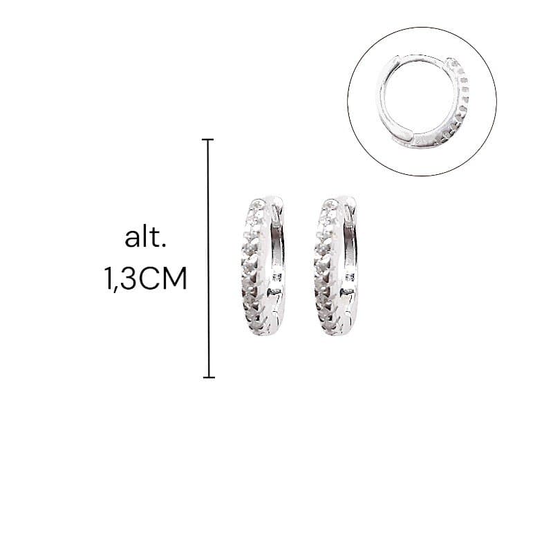 Argolinha Click 1 Fileira De Zirconia Prata 925
