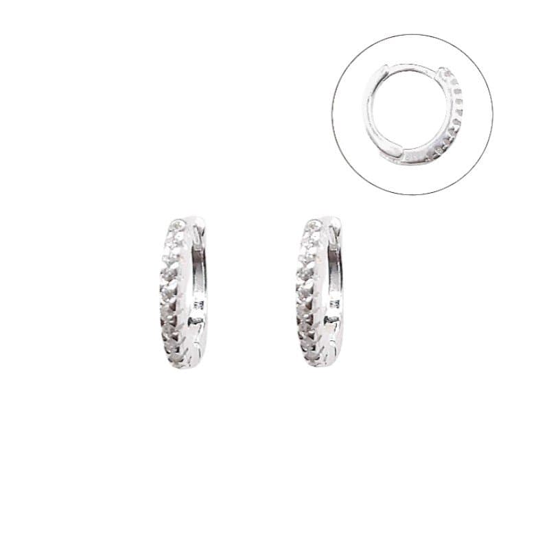 Argolinha Click 1 Fileira De Zirconia Prata 925 miniatura 2
