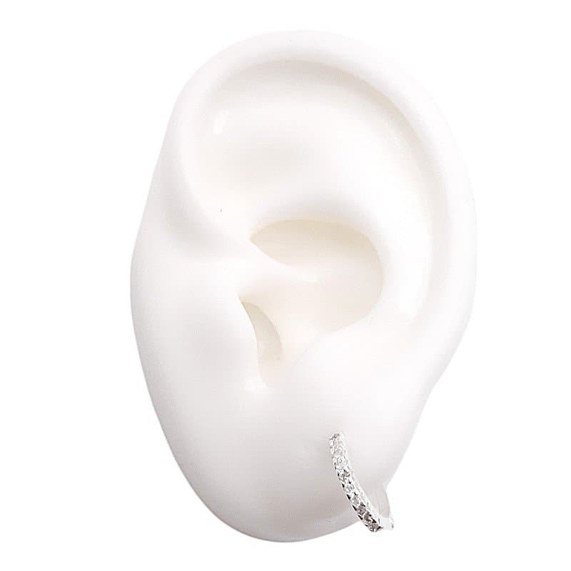Argolinha Click 1 Fileira De Zirconia Prata 925 miniatura 3