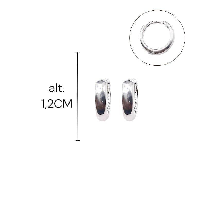 Argola Click Redonda Lisa Nº2 Prata 925