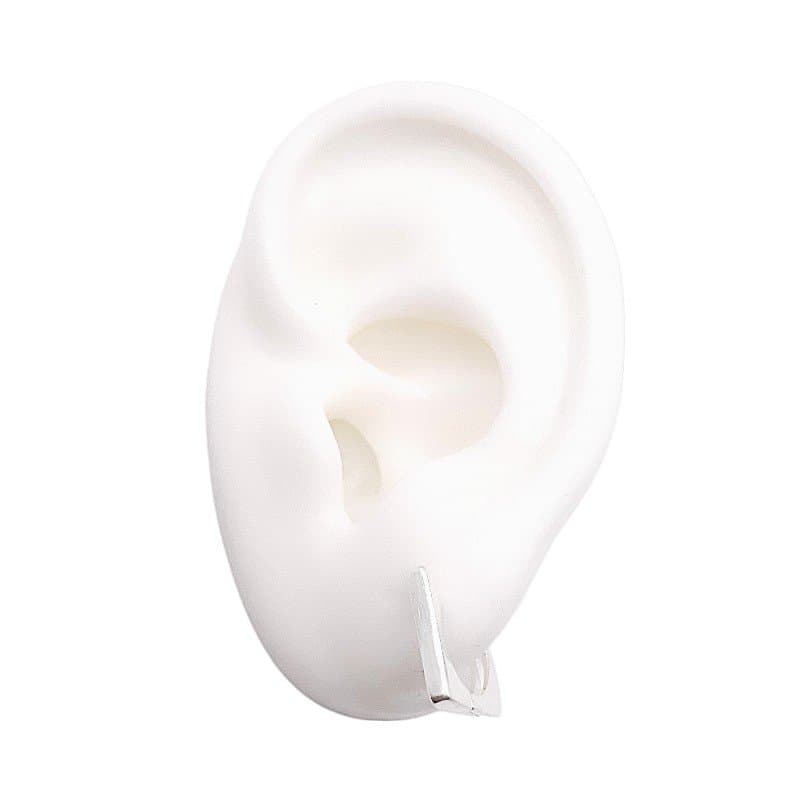 Brinco Argolinha Click Quadrada Liso Nº2 Prata 925 miniatura 3