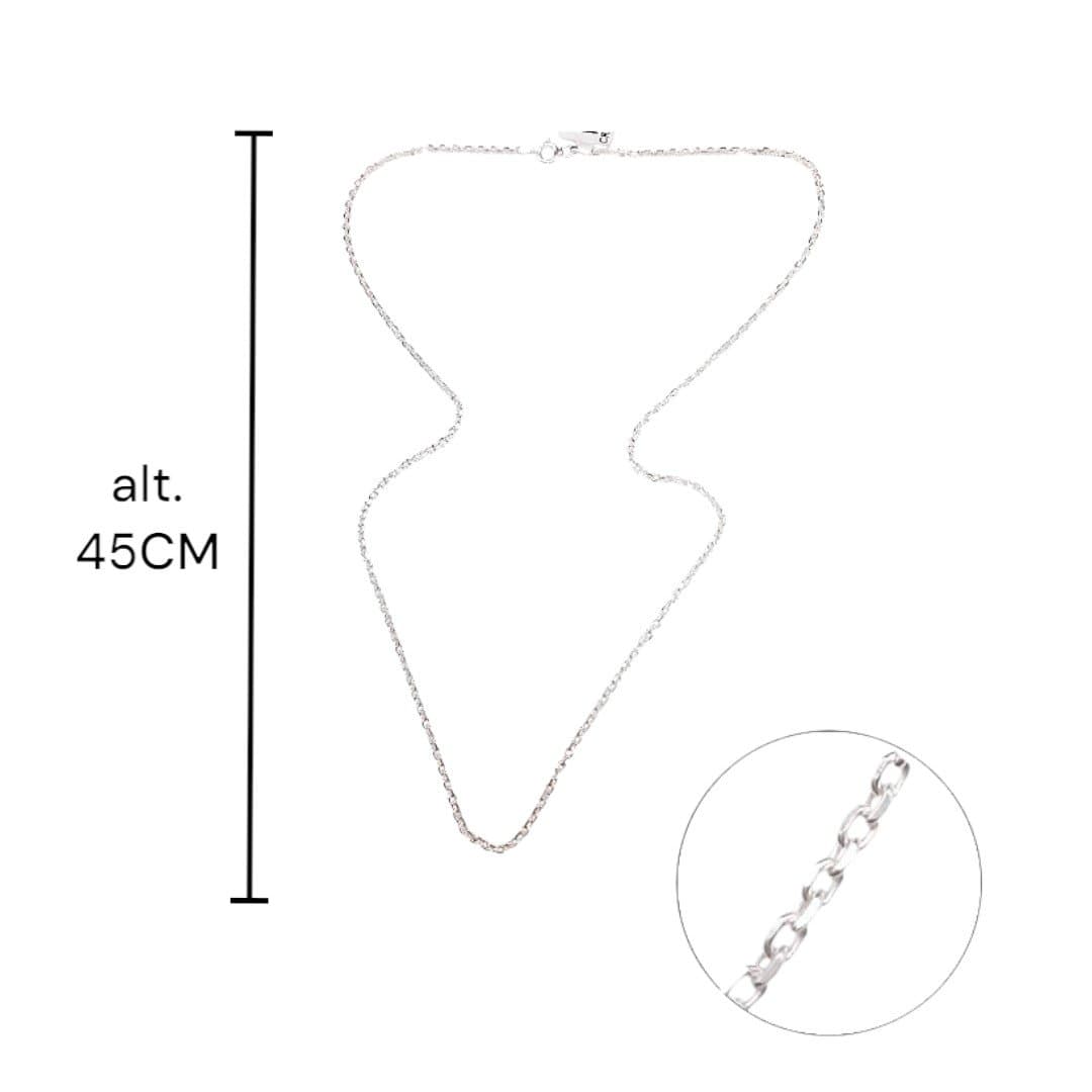Corr. Cadeado 45cm Prata 925