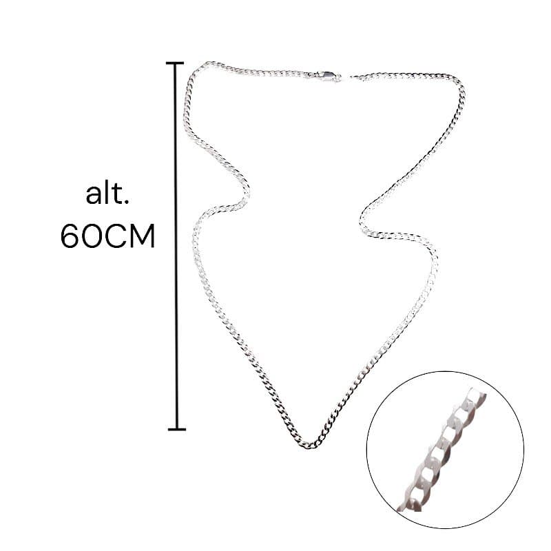 Corr. Groumet 3mm 60cm Prata 925