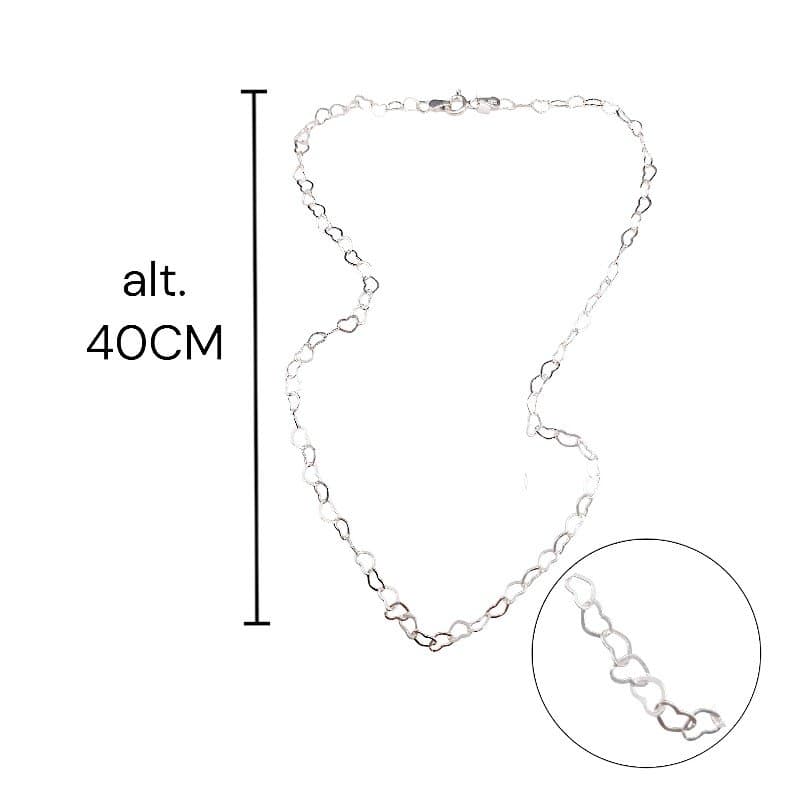 Corr. Coração 40cm Prata 925