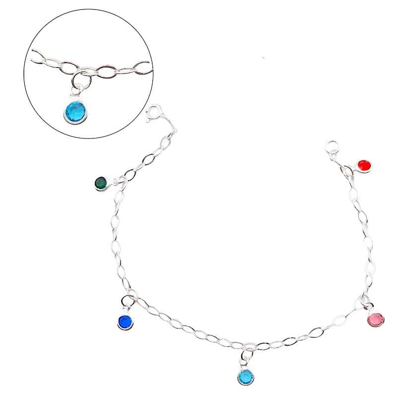 Puls. Elos Com Zirconias Coloridas Prata 925
