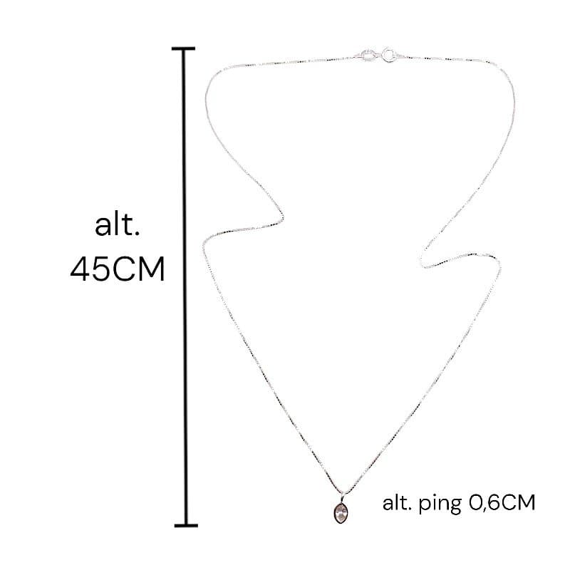 Colar Gota Ponto De Luz 45cm Prata 925