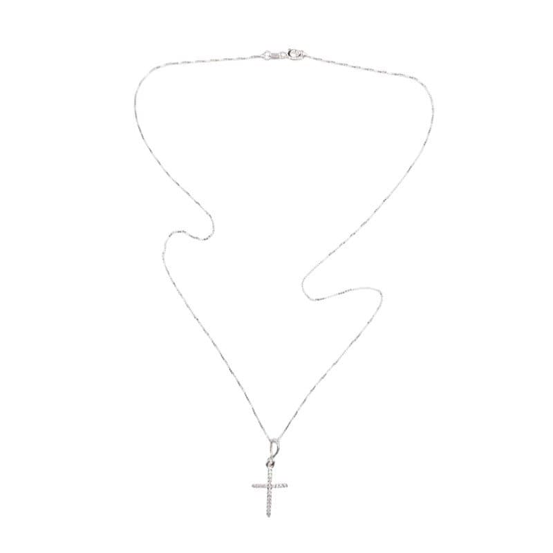 Colar Veneziana Com Cruz 45cm Prata 925 miniatura 2