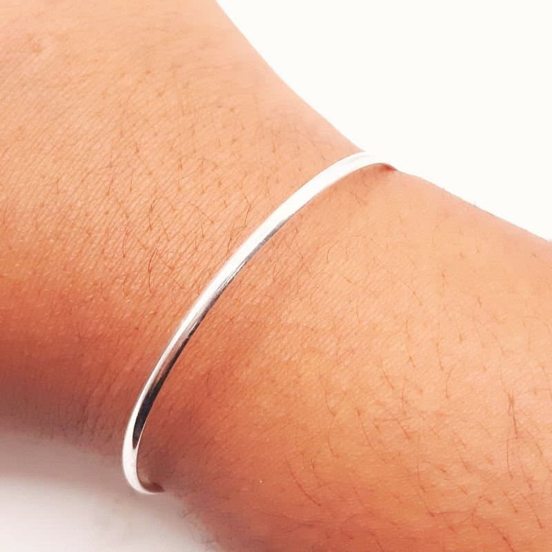 Bracelete Meia Cana M 2mm Prata 925 miniatura 3