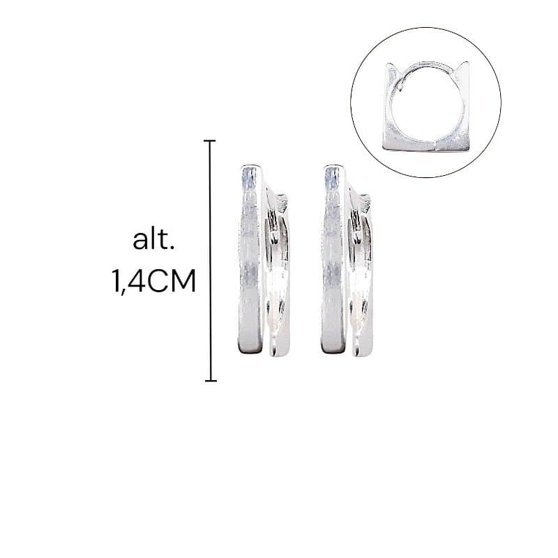 Argola Click Quadrada Lisa Nº3 Prata 925