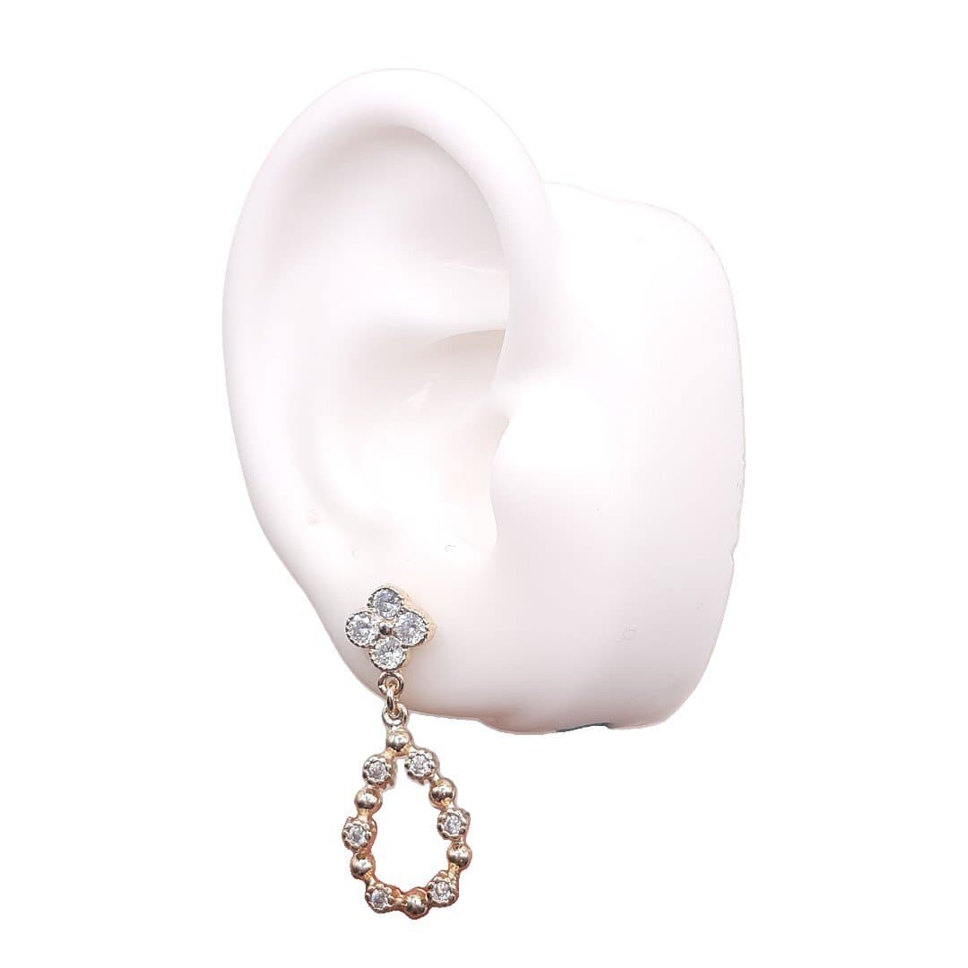 Brinco Trevinho Com Gota Trabalhada miniatura 2