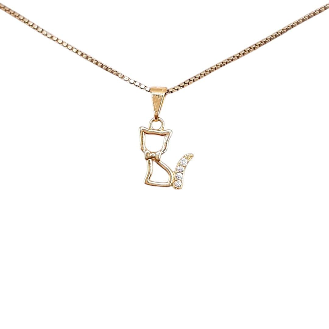 Pingente Gato C/rabo Cravejado miniatura 2
