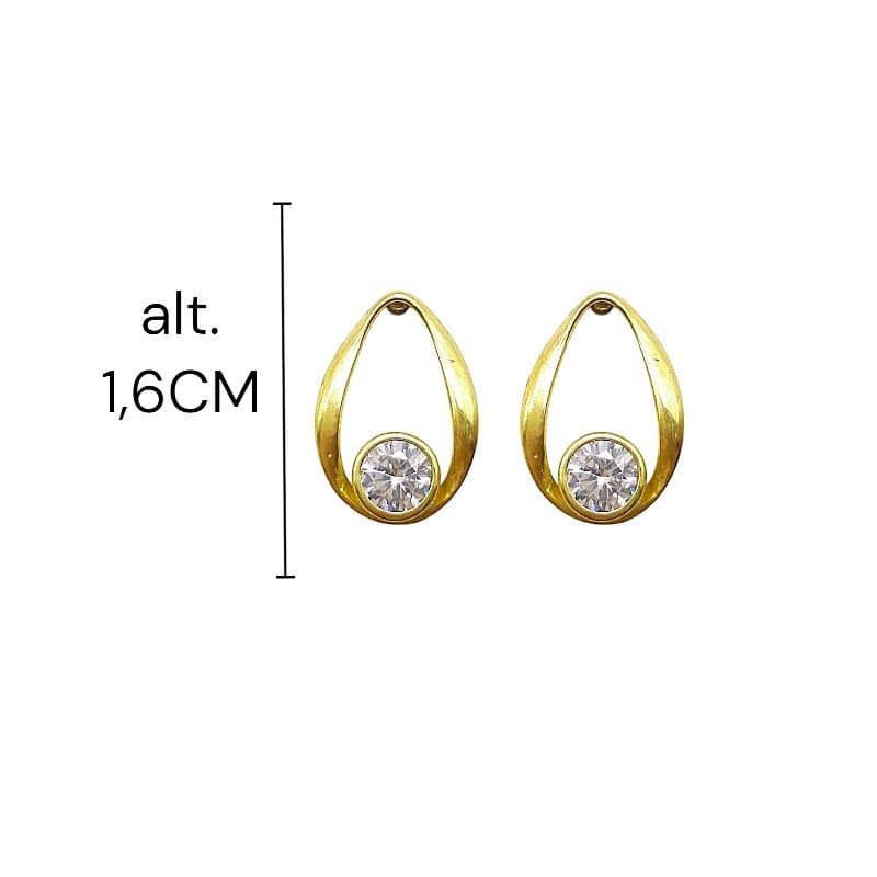 Brinco Gota Orgânica Com Zircônia