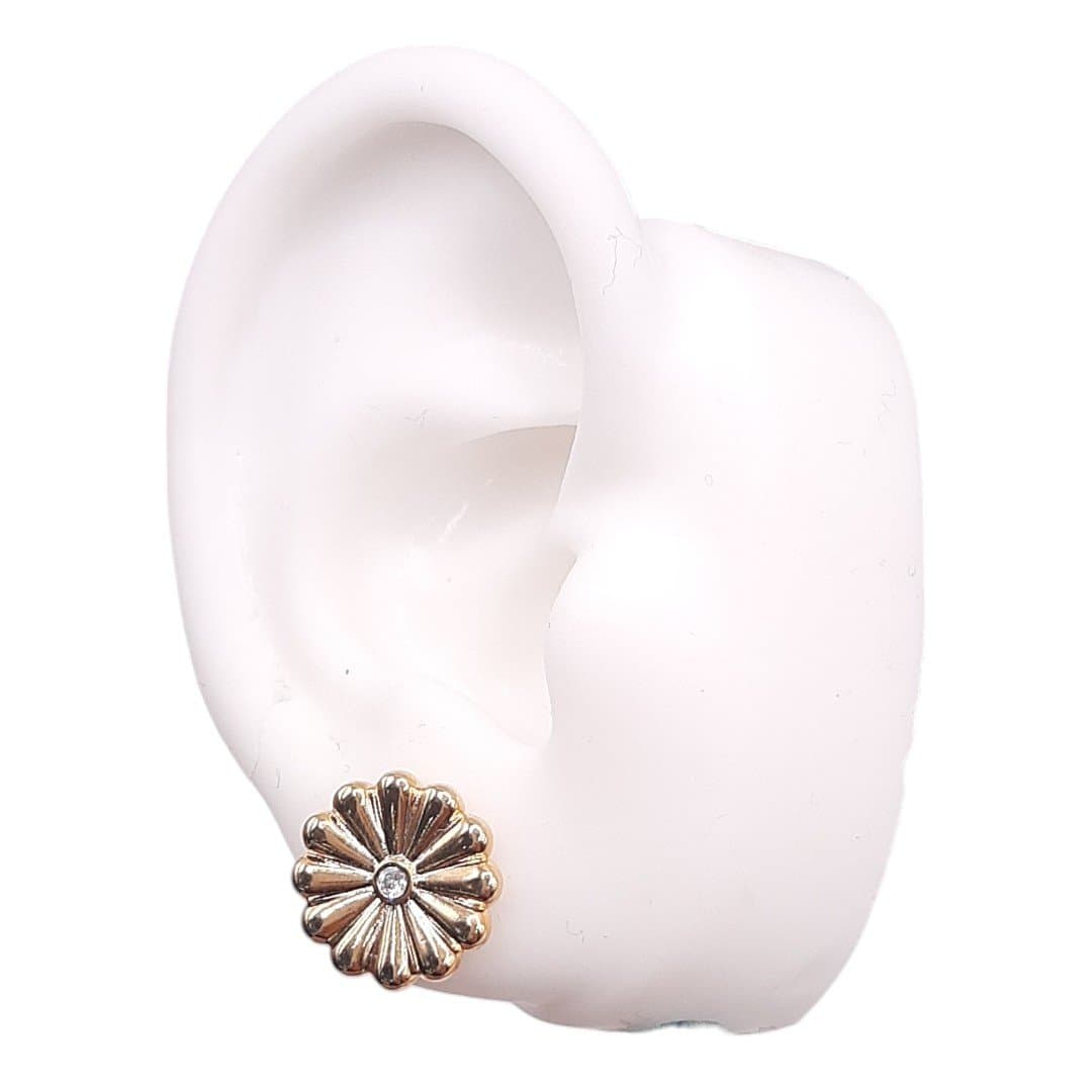 Brinco Margarida Com Zirconia No Centro miniatura 2