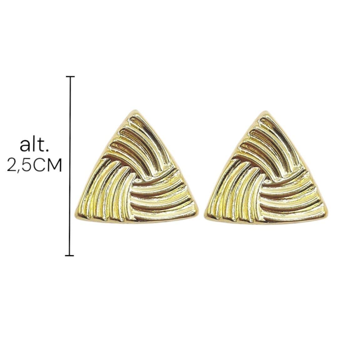 Brinco Triangulo G Trabalhado miniatura 2