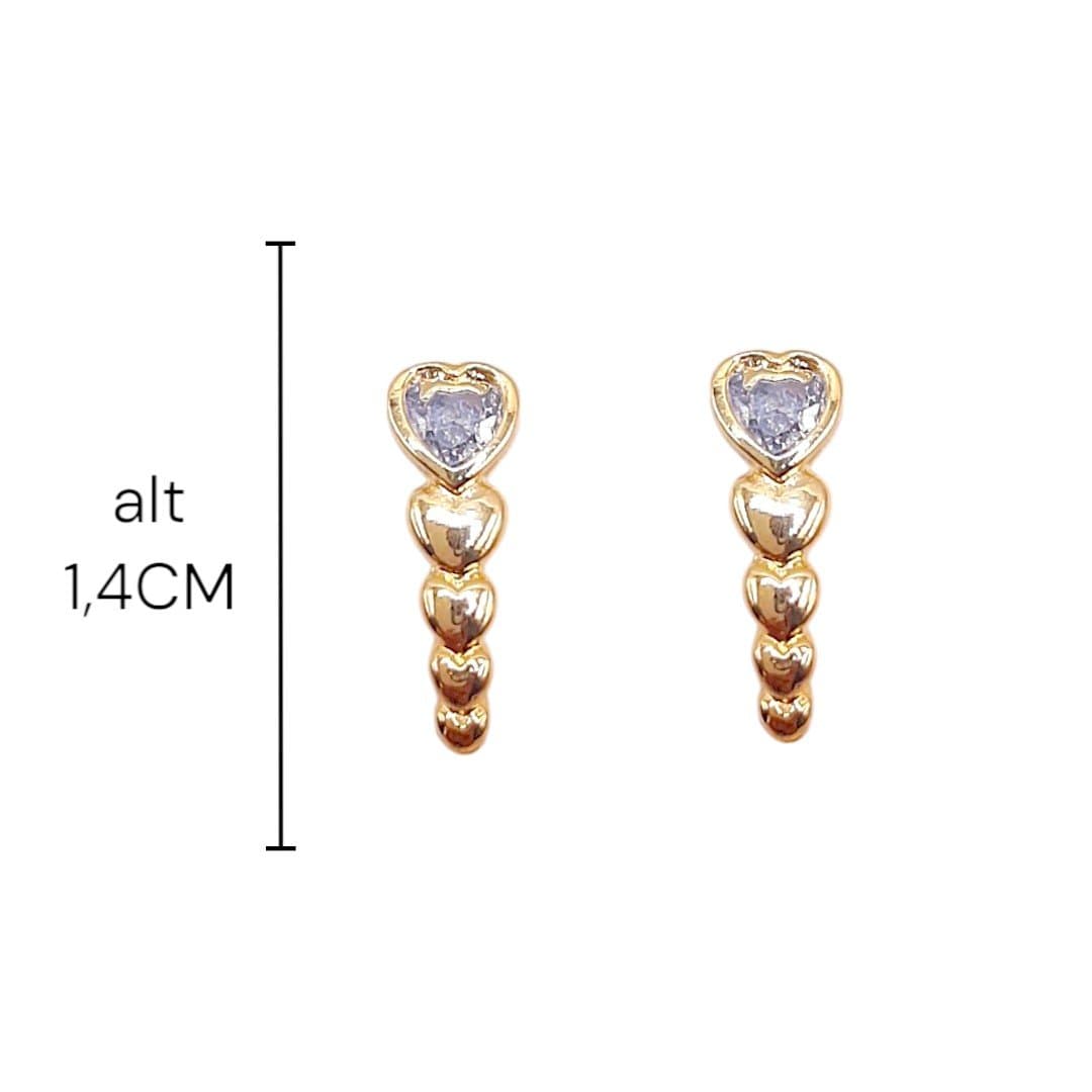 Brinco Ear Hook Corações