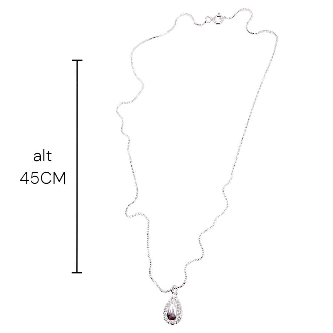 Colar Gota Dupla Com Volta Crav. miniatura 3