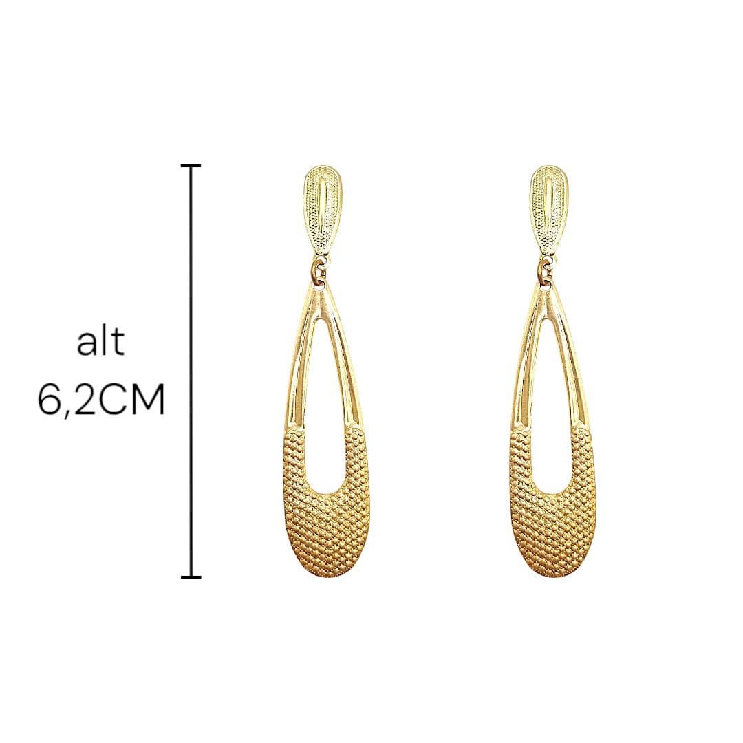 Brinco Gota Contorno Trabalhada