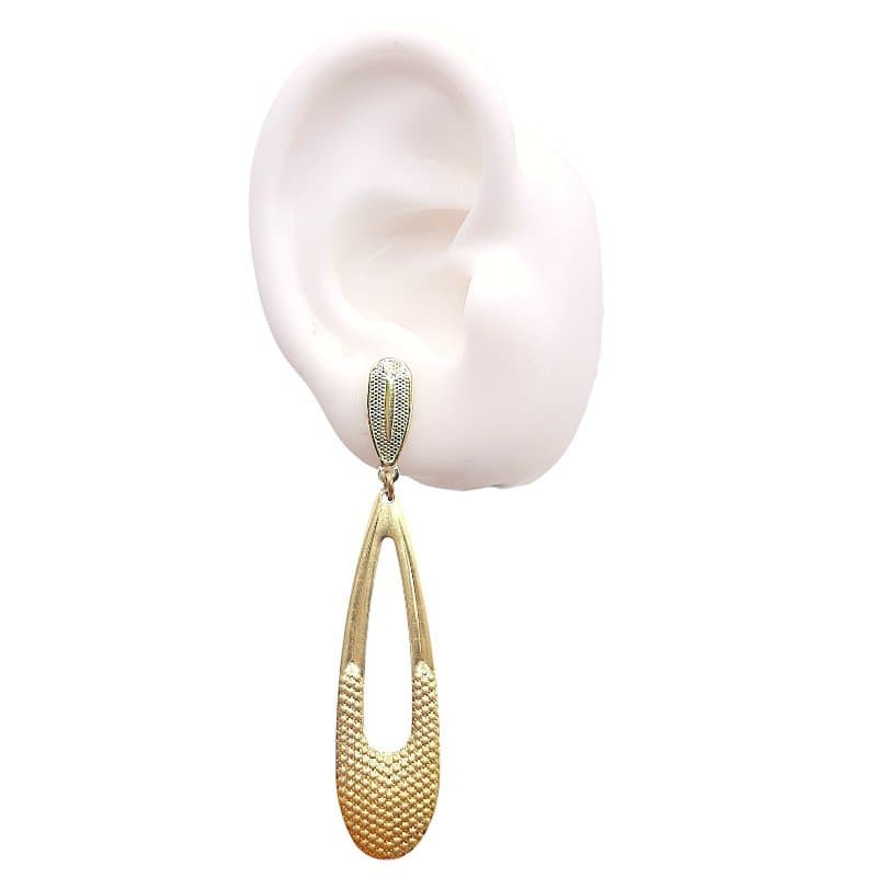 Brinco Gota Contorno Trabalhada miniatura 2