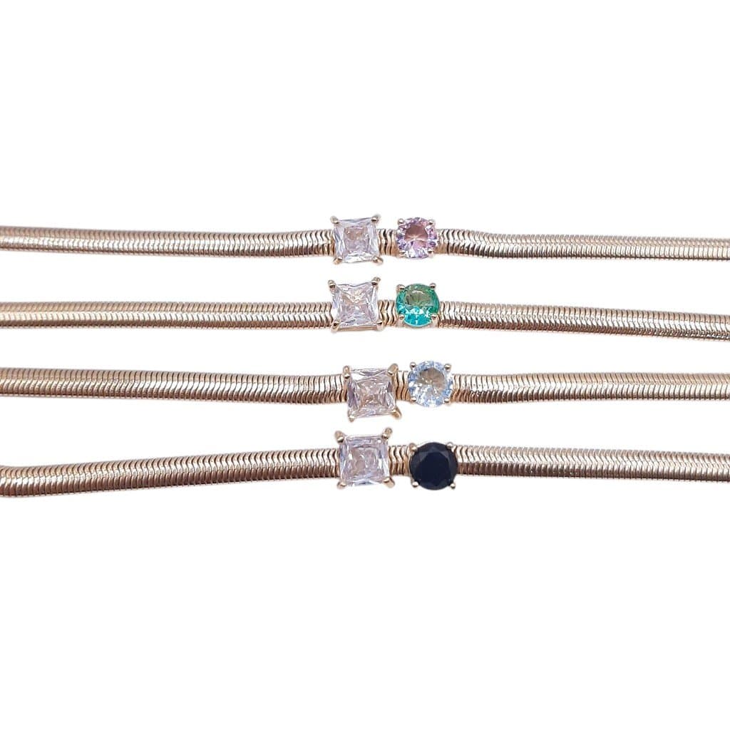 Pulseira Malha Salamandra Com Pedras miniatura 2