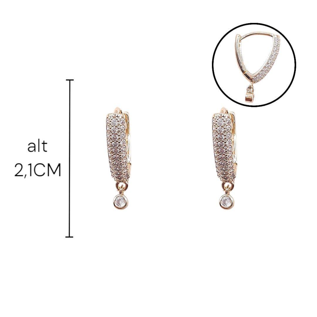 Brinco Click Triangular Com Pontinho Nº03
